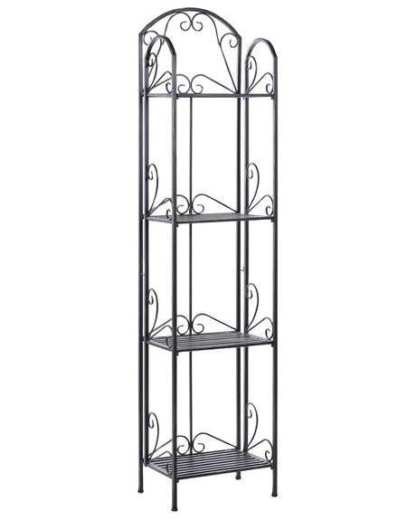 Bathroom Shelves Black Metal 4 Tier Free-standing Shelving Unit Vintage Style  Beliani