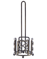 Toilet Paper Holder Black Distressed Metal 41 cm Bathroom Accessories Vintage Retro Design Beliani