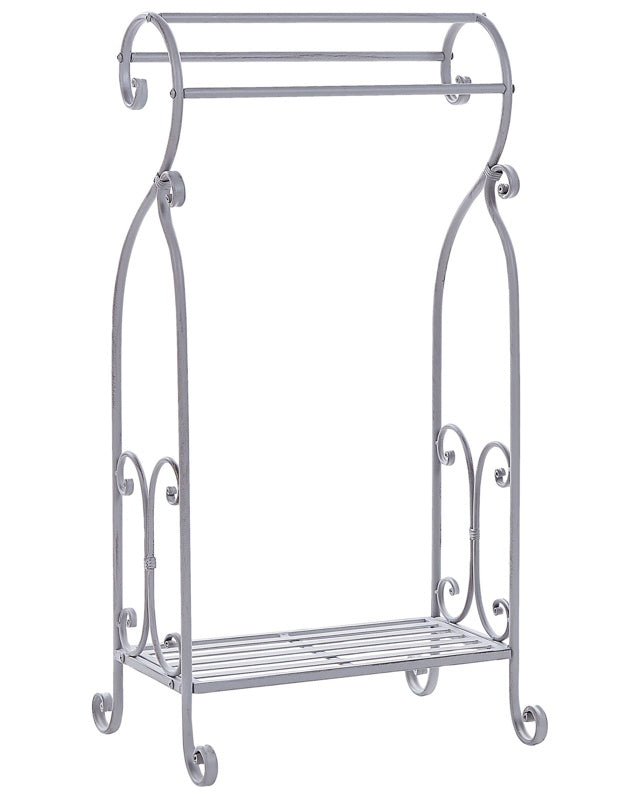 Towel Stand Grey Iron Bathroom Rack Vintage Stressed Freestanding Old Looking Retro Classic  Beliani