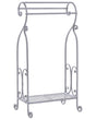 Towel Stand Grey Iron Bathroom Rack Vintage Stressed Freestanding Old Looking Retro Classic  Beliani