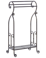 Towel Stand Black Iron Bathroom Rack Vintage Stressed Freestanding Old Looking Retro Classic  Beliani
