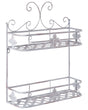 Bathroom Wall Shelf Grey Metal 52 x 42 cm Distressed Effect Floating Single Shelf Vintage Style Beliani