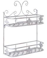 Bathroom Wall Shelf Grey Metal 52 x 42 cm Distressed Effect Floating Single Shelf Vintage Style Beliani