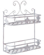 Bathroom Wall Shelf Grey Metal 52 x 42 cm Distressed Effect Floating Single Shelf Vintage Style Beliani