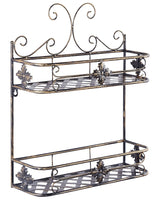 Bathroom Wall Shelf Black Metal 52 x 42 cm Distressed Effect Floating Single Shelf Vintage Style Beliani