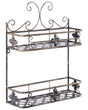 Bathroom Wall Shelf Black Metal 52 x 42 cm Distressed Effect Floating Single Shelf Vintage Style Beliani