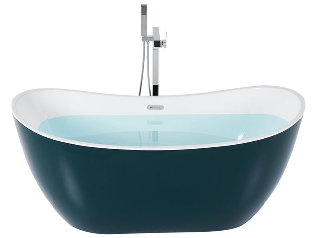 Bath Green with White Sanitary Acrylic Single 170 x 77 cm Freestanding Modern Beliani