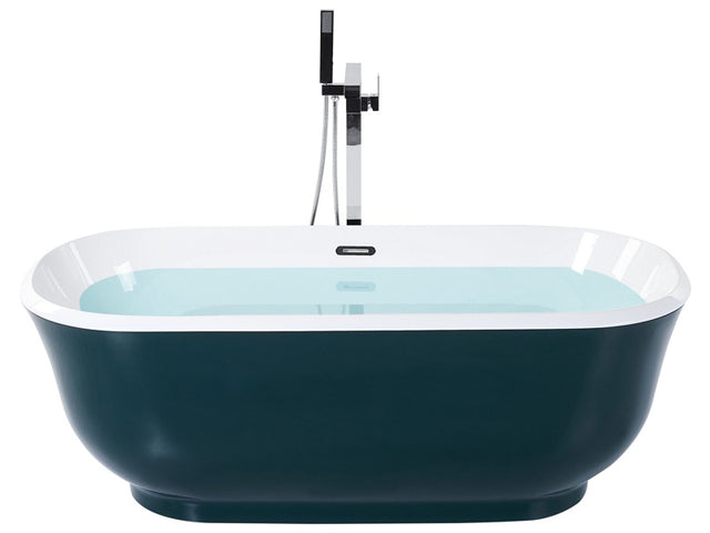 Freestanding Bath Green Sanitary Acrylic Oval Single 170 x 77 cm Modern Design Beliani