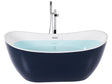 Bath Navy Blue with White Sanitary Acrylic Single 170 x 77 cm Freestanding Modern Beliani