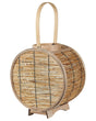 Lantern Natural Rattan 30 cm with Glass Candle Holder Boho Style Accessory Decoration Indoor Beliani