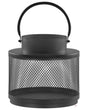 Lantern Black Iron H 24 cm Pillar Candle Holder Handle Minimalistic Industrial Decoration Accent Piece Beliani