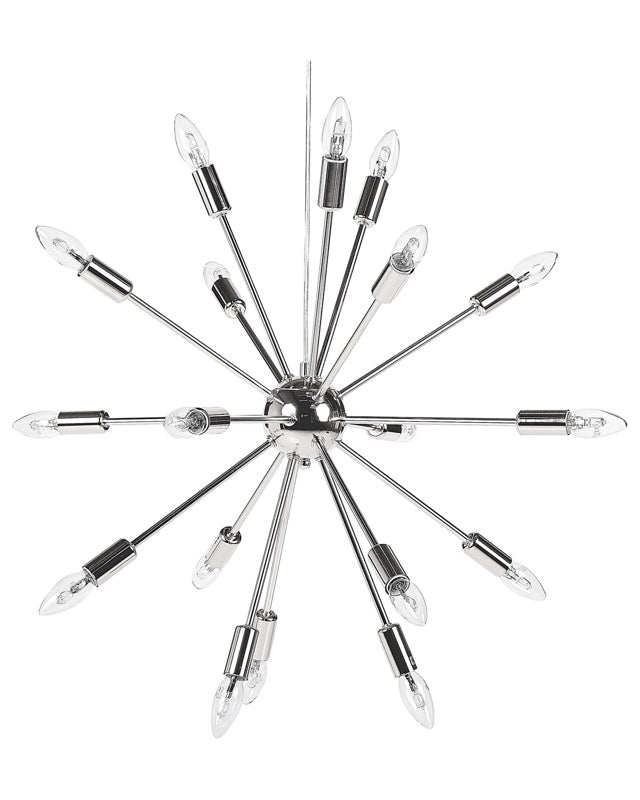 Pendant Lamp 18 Light Silver Metal Sputnik Glam  Beliani