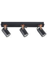 Ceiling Lamp Black Metal 3 Light Shades Adjustable Lights Modern Beliani