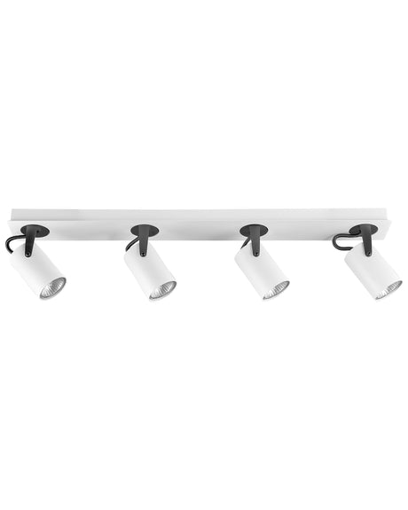 Ceiling Lamp White Metal 4 Light Shades Adjustable Lights Modern Beliani