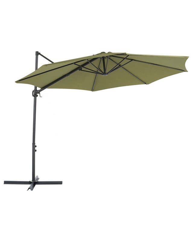 Garden Sun Parasol Taupe Pole Fabric 295 cm Swivel Weather UV Resistant Beliani