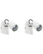 Set of 2 Wall Lamps White Metal 1-Light Swing Arm Cone Shade Spotlight Design Beliani