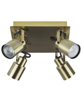 Steel Bronze Ceiling Light 4 Lights Spot Type Square Frame Tube Shade and Swivel Rods Modern Style Beliani