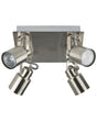 4 Light Ceiling Lamps Silver Metal Swing Arm Cone Shade Spotlight Design Square Rail Beliani