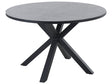 Garden Dining Table Grey Black Aluminium Round ø 120 cm Outdoor Modern Beliani