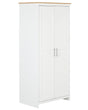 Wardrobe White Particle Board 79 x 52 x 180 cm Scandinavian Hinged Doors Shelves Clothes Rail Bedroom Storage Beliani