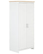 Wardrobe White Particle Board 79 x 52 x 180 cm Scandinavian Hinged Doors Shelves Clothes Rail Bedroom Storage Beliani