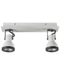 2 Light Ceiling Lamps Black and White Metal Swing Arm Cone Shade Spotlight Design Rectangular Rail Beliani