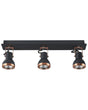 3 Light Ceiling Lamps Black and Copper Metal Swing Arm Cone Shade Spotlight Design Rectangular Rail Beliani