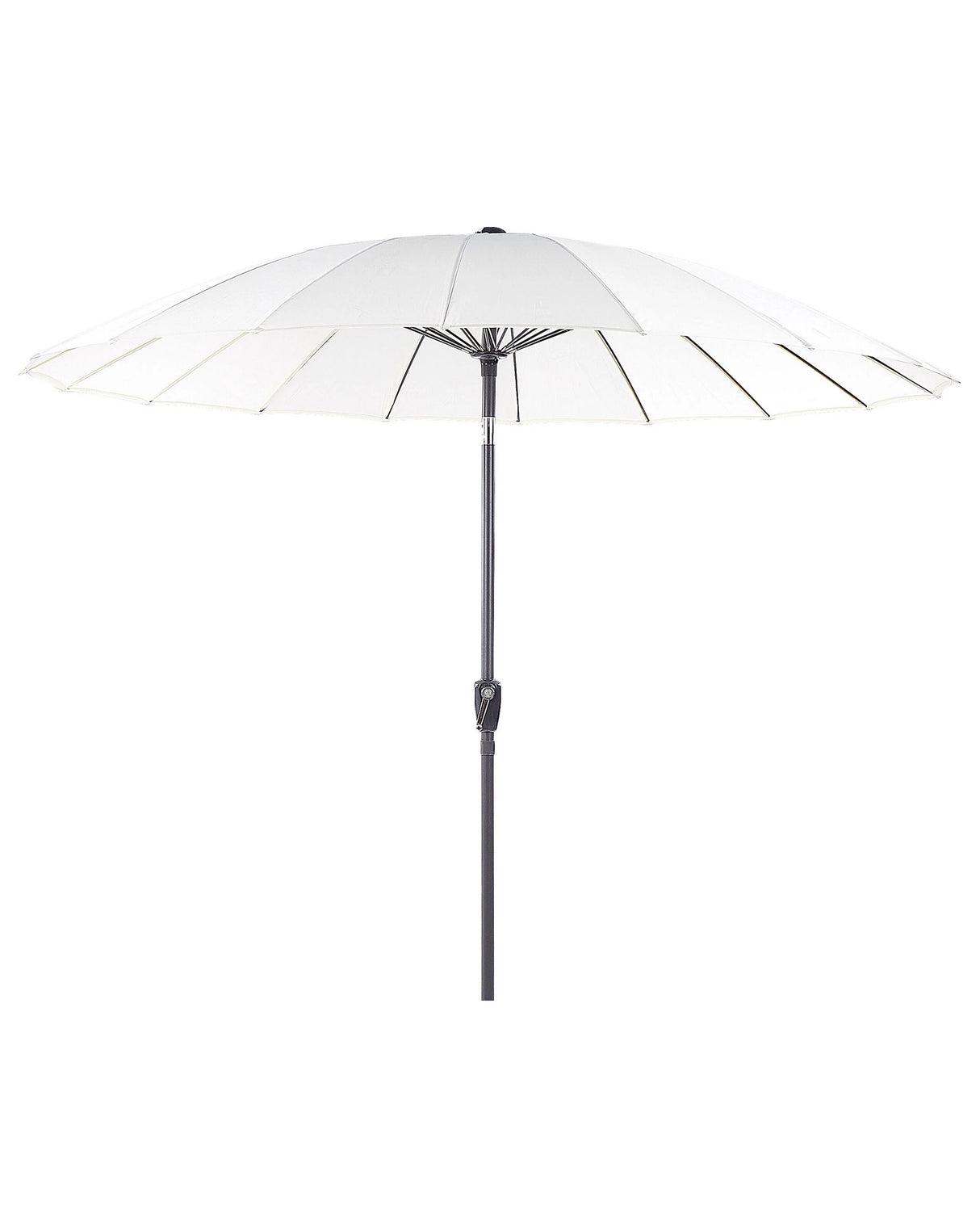 Market Garden Parasol Light Beige Fabric Aluminium Pole  255 cm Modern Octagonal Outdoor Umbrella Crank Mechanism Tilting UV Resistant Beliani