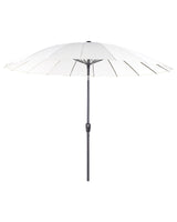 Market Garden Parasol Light Beige Fabric Aluminium Pole  255 cm Modern Octagonal Outdoor Umbrella Crank Mechanism Tilting UV Resistant Beliani
