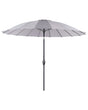 Market Garden Parasol Light Grey Fabric Aluminium Pole ⌀ 255 cm Modern Octagonal Outdoor Umbrella Crank Mechanism Tilting UV Resistant Beliani