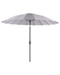 Market Garden Parasol Light Grey Fabric Aluminium Pole  255 cm Modern Octagonal Outdoor Umbrella Crank Mechanism Tilting UV Resistant Beliani