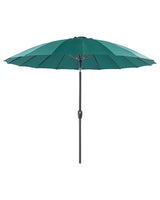 Market Garden Parasol Emerald Green Fabric Aluminium Pole  255 cm Modern Octagonal Outdoor Umbrella Crank Mechanism Tilting UV Resistant Beliani
