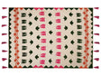 Blanket Multicolour Cotton 130 x 180 cm Handmade Embrioidery Bed Throw Cosy Floral Pattern with Tassels Beliani