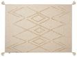 Blanket Beige Cotton 130 x 180 cm Geometri Pattern Bed Throw Cosy Accessory Beliani