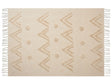 Blanket Beige Cotton 130 x 180 cm Geometri Pattern Bed Throw Cosy Accessory Beliani