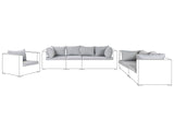 Outdoor Cushion Cover Set Grey Fabric Sofa Seat Back Side Pillow Cases Beliani