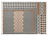 Blanket Multicolour Cotton 130 x 180 cm Bed Throw Abstract Pattern Fringes Boho Accent Piece  Beliani