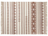 Cotton Blanket Beige Brown 130 x 180 cm Bed Throw African Kilim Pattern Etnic Design Beliani