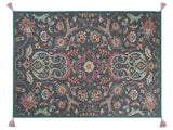 Blanket Multicolour Cotton 130 x 180 cm Bed Throw  Floral Pattern Fringes Decorative Accent Piece  Beliani