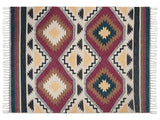 Blanket Bed Throw Mullticolour Cotton 130 x 180  cm Boho Rustic Accent Piece Bedroom Living Room Beliani