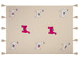 Blanket Beige and Pink Cotton 130 x 180 cm Handmade Embrioidery Bed Throw Cosy Lama Pattern with Tassels Beliani