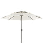 Market Garden Parasol Light Beige Fabric Steel Pole ⌀ 285 cm Modern Octagonal Outdoor Umbrella Crank Mechanism UV Resistant Beliani