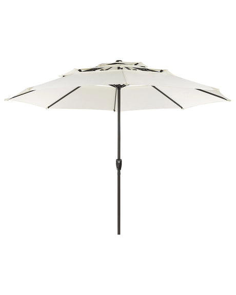 Market Garden Parasol Light Beige Fabric Steel Pole  285 cm Modern Octagonal Outdoor Umbrella Crank Mechanism UV Resistant Beliani