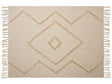 Blanket Beige Cotton 130 x 180 cm Bed Throw Boho  Beliani