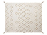 Blanket Beige Cotton 130 x 180 cm Geometric Pattern Knitted Throw Boho Style Living Room Bedroom Accent Piece Beliani