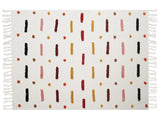 Blanket Multicolour Cotton 130 x 180 cm Bed Throw Modern Abstract Pattern Fringes Beliani