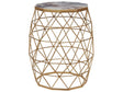 Coffee Table Gold Marble Effect Finish MDF Tabletop Iron Base  43 cm Living Room End Table Beliani