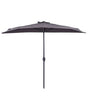 Half-Round Garden Parasol Grey Polyester Shade Steel 2.7m Modern Patio Balcony Umbrella Beliani