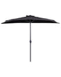 Half-Round Garden Parasol Black Polyester Shade Steel 2.7m Modern Patio Balcony Umbrella Beliani