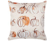 Decorative Cushion Beige Velvet 45 x 45 cm Pumpkin Pattern Square Modern Minimalist Autumn Decor Accessories Beliani